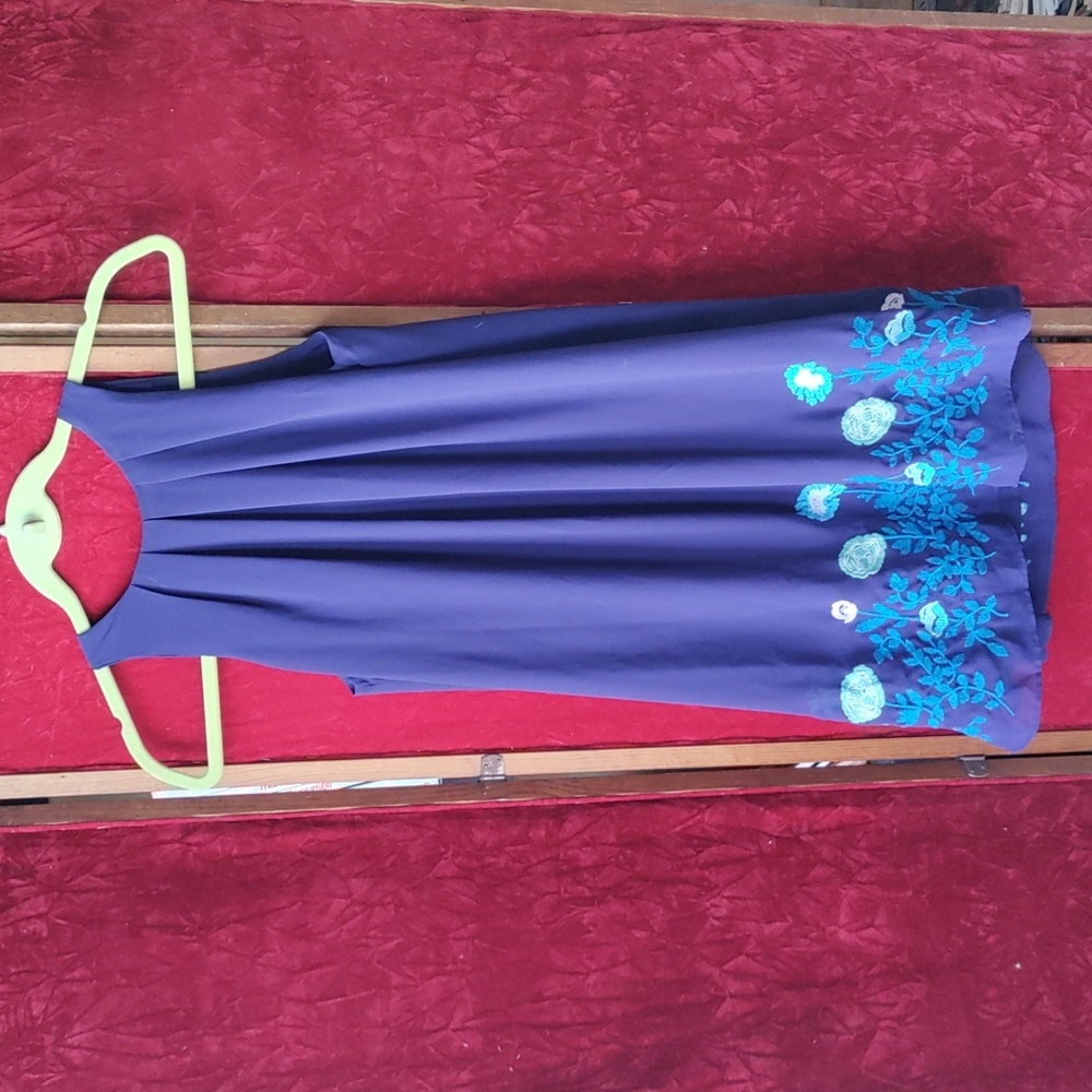LOFT size 0P navy blue sleeveless shift dress